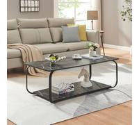 Table basse Kolta 120 x 60 x 43 cm aspect marbre noir
