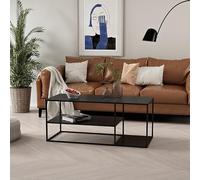 Table basse Solund avec 2 étagères acier 120 x 50 x 50 cm noir mat