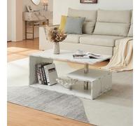 Table basse Haarlem 90 x 50 x 41 cm effet marbre blanc