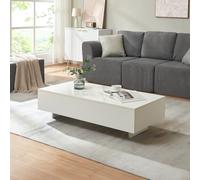 Table Basse Braunschweig 115 x 55 x 31 cm Blanc Brillant [en.casa]
