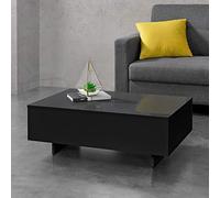 Table Basse de Salon Braunschweig 85 x 55 x 31 cm Noir Brillant [en.casa]