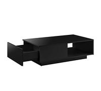 [en.casa] Table Basse de Salon Élégante Stylée avec Tiroir et Compartiment de Rangement 95 x 55 x 31 cm Panneau de Particules Mélaminé de 15 mm Noir Brillant
