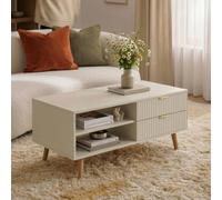 [en.casa] Table Basse de Salon Nand 100 x 50 x 45 cm Beige Sable
