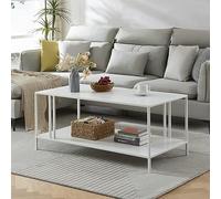 Table basse Kumlinge métal 47 x 110 x 55 cm blanc
