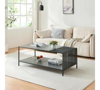 Table basse Pärghos 120 x 60 x 45 cm noir / aspect marbre