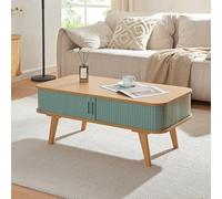 Table basse Tysvær bambou 100 x 50 x 40 cm naturel bleu