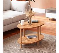 Table basse ovale Højreby 43 x 70 x 44 cm effet bois [en.casa]