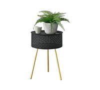 [en.casa] Table Basse Ronde pour Salon Panier avec Plateau Amovible Multi-usages Métal 50 x 35 cm Noir Doré