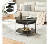Table basse Kandas avec surface relevable noir
