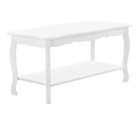 Table Basse Table de Salon en Style Shabby Chic MDF Sapin Laqué Blanc 87,5cm x 40cm x 42cm