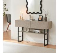 Table console Varberg 75 x 120 x 30 cm noir effet béton clair