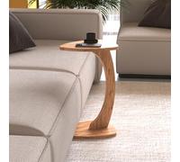 [en.casa] Table d'Appoint à roulettes en Forme de C Table de Chevet Bout de Canapé Pratique Gain de Place Polyvalent Moderne pour Chambre Salon Panneau de Particules 40 x 37 x 56 cm Effet Bois