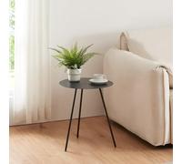 [en.casa] Table d'Appoint avec Plateau Rond et 3 Pieds Bout de Canapé Design Guéridon Table de Chevet Petite Table Basse pour Salon Chambre Bureau Métal 45 x 40 cm Noir