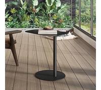 [en.casa] Table d'Appoint Bout de Canapé Table de Chevet au Style Intemporel Design Élégant Moderne Stable Intérieur Extérieur pour Salon Séjour Balcon Terasse Métal 50 x 50 x 38 cm Noir Mat