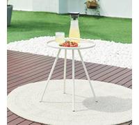 Table basse de jardin Fosen acier 55 x 42 cm blanc