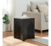 [en.casa] Table d'Appoint Design en Forme d'Arche Table Basse Style Intemporel Bout de Canapé Chevet pour Salon Chambre Entrée MDF 45 x 35 x 35 cm Noir Mat