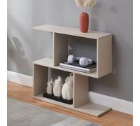 [en.casa] Table d'Appoint Étagère sur Pied avec Compartiments Décalés Bout de Canapé Rangement Structuré Moderne Stable pour Salon Chambre Bureau Panneau de Particules 57 x 60 x 20 cm Beige