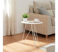 [en.casa] Table d'Appoint Polyvalente Bout de Canapé Table de Chevet Moderne Multifonctionnelle Solide Support Décoratif Pratique Chambre Salon Bureau Métal 45 x 43 cm Blanc