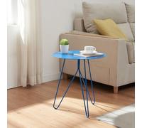 [en.casa] Table d'Appoint Polyvalente Bout de Canapé Table de Chevet Moderne Multifonctionnelle Solide Support Décoratif Pratique Chambre Salon Bureau Métal 45 x 43 cm Bleu