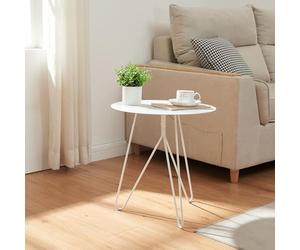 [en.casa] Table d'Appoint Polyvalente Bout de Canapé Table de Chevet Moderne Multifonctionnelle Solide Support Décoratif Pratique Chambre Salon Bureau Métal 45 x 43 cm Blanc
