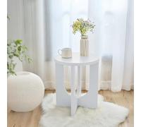 [en.casa] Table d'Appoint Polyvalente Petite Table Basse Design Exceptionnel Bout de Canapé Support de Plantes Chevet pour Salon Chambre Bureau Entrée MDF 50 x 40 cm Blanc