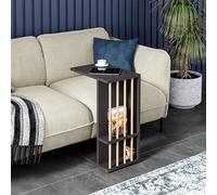 [en.casa] Table d'Appoint pour Ordinateur Portable Bout de Canapé avec 4 roulettes Table Basse Table de Chevet Panneau de Particules Bois Plastique 44 x 29 x 65 cm Noir