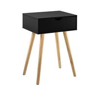 [en.casa] Table de Chevet Petite Armoire avec Tiroir Table de Nuit Commode Meuble de Rangement Bout du Canapé Chambre à Coucher Séjour Panneau de Fibre de Bois Pin Noir 60 x 40 x 29,5 cm