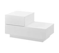 Table de Nuit Sebokeng Petit Tiroir Côté Gauche 38 x 70 x 35 cm Blanc Mat [en.casa]