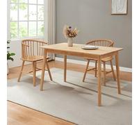 [en.casa] Table de Salle à Manger Rectangulaire pour 4-6 Personnes Moderne Excellente Stabilité Assemblage Simple Cuisine Salon Bois d'Hévéa 120 x 70 x 74 cm Naturel