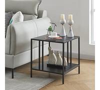 [en.casa] Tables au Design Intemporel: Bout de Canapé Stylé et Table de Chevet Moderne en Acier Noir (47 x 45 x 45 cm)