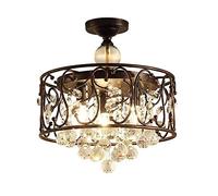 en Cristal élégant à 3 lumières, candélabre, 38,1 cm, Lampe à Suspension K9, plafonnier nostalgique médiéval à Suspendre pour Salle à Manger, Salon, Chambre à Coucher, Bar, Restaurant, café, Base