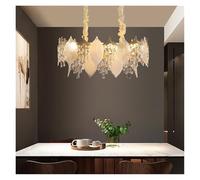 en Cristal en Forme de Feuille, Suspension linéaire dorée, Plafond Suspendu de Luxe Moderne pour île et Salle à Manger, Cuisine