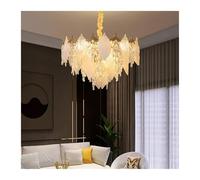 en Cristal en Forme de Feuille, Suspension linéaire dorée, Plafond Suspendu de Luxe Moderne pour île et Salle à Manger, Cuisine