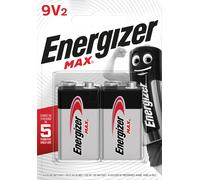 Energizer Piles alcalines Max 9V (6LR61) - Pack de 2