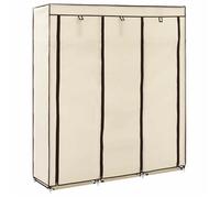 ""En Promotion""Armoire avec compartiments et barres - SHIELD - Cabinet chambre - Cadre stable - Crème 150x45x175cm Tissu 7611145