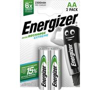 Energizer - Piles rechargeables AA (HR6) Extreme - 2300 mAh NiMH 1,2 V - 2 pièces