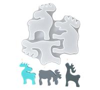 En silicone pour Noël, pour ornements 3D en forme de renne - Pour bonbons de Noël, chocolat, bougie, savon, fondant, bonbons, artisanat, Noël, centre de table, décoration de maison d'hiver