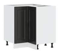 ""En solde"" Armoire d'angle de cuisine Porto| Placard bas| Pieds réglables, noir bois d'ingénierie A1389
