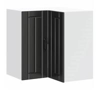 ""En solde"" Armoire d'angle murale de cuisine moderne| Placard/Cabinet suspendue| Lucca noir bois d'ingénierie A544