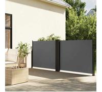 ""En solde"" Auvent latéral rétractable - BURKE - Brise-vue - en 100 % polyester - anthracite 120x1200 cm J2728