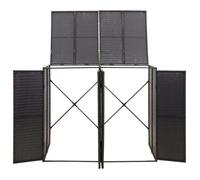 EN SOLDE*Cache et abri jardin - MONNA - Abri pour poubelle - double Noir 140x80x117 cm Résine tressée@506661