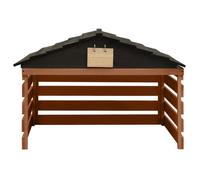 ""En solde"" Garage de tondeuse à gazon - BURKE - maison de tondeuse à gazon robotique - Noir et marron 78x74x54cm Sapin J4968