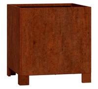 ""En solde"" Jardinière pour Plantes - BURKE - lit surélevé de Jardin - avec pieds - Rouillé - 30x30x30 cm Acier corten J2534