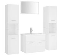 ""En solde"" Jeu de meubles de salle de bain - Armoire WC - Meuble WC - Blanc Aggloméré L1814