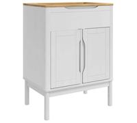""En solde"" Meuble sous Lavabo de salle de bain - Armoire WC - Meuble WC - FLORO Blanc 60x40x80 cm L2004