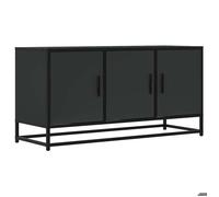 ""En solde"" Meuble TV pour Télévision - CLOUD - Meuble Télé Bas - noir 100x35x50 cm bois d'ingénierie et métal LL5074