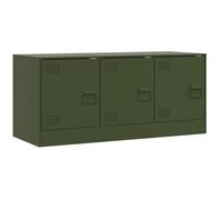 ""En solde"" Meuble TV pour Télévision - CLOUD - Meuble Télé Bas - vert olive 99x39x44 cm acier LL4905