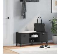 En soldes - Banc à chaussures MODERNE - pour maison - Commode/cabinet couloir - VIKEN noir 106x35x45cm bois massif de pin 2_7079325