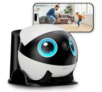 Enabot EBO Air 2 Plus FamilyBot, Robot mobile IA, caméra de surveillance 3K pour la maison et les animaux, audio bidirectionnel, batterie, image faciale personnalisée (blanc lunaire)