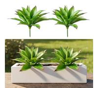 ENALGRE Grandes plantes d'agave artificielles résistantes aux UV pour décoration d'intérieur et d'extérieur Vert 38,1 cm